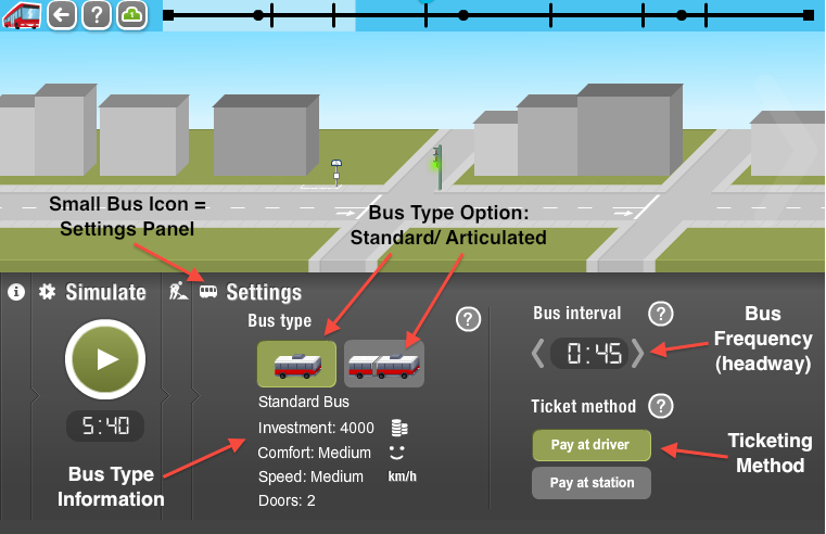 BusMeister: Settings panel