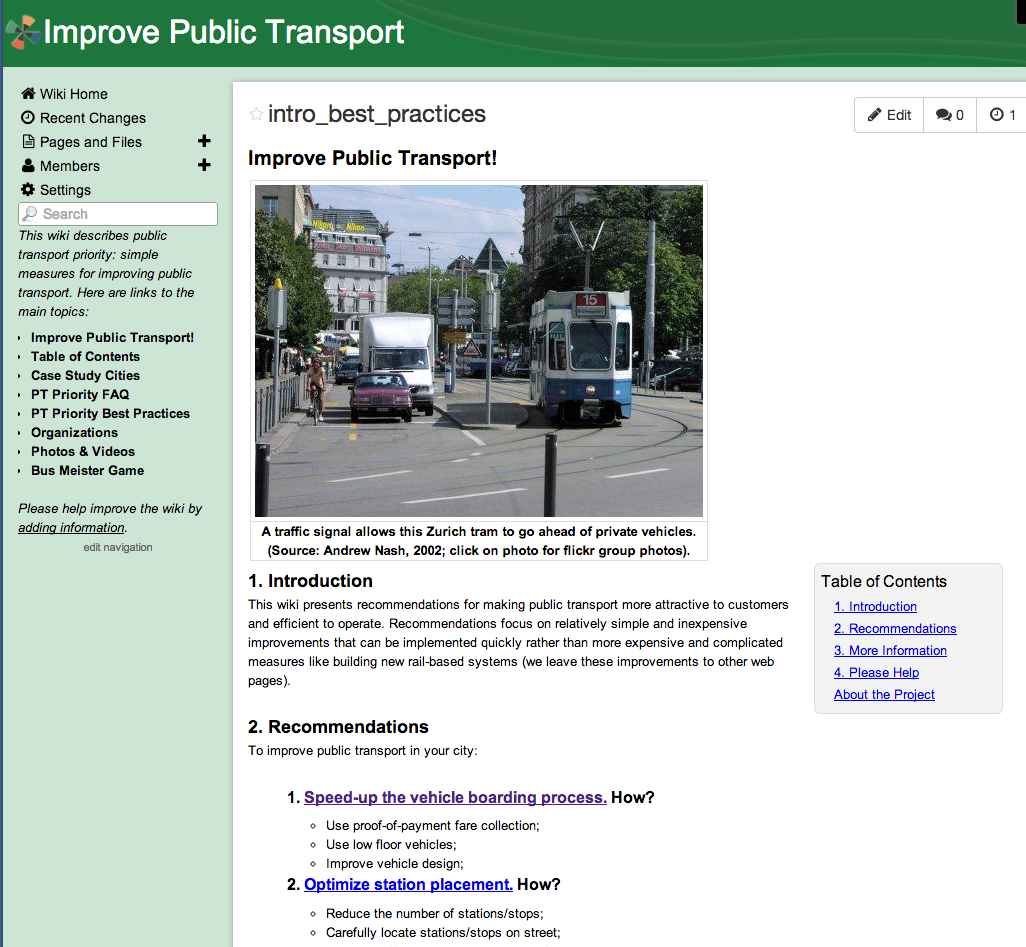 Improve Public Transport Wiki (2014) Improve Public Transport Wiki (2014)