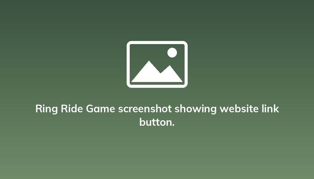Ring Ride Game screenshot showing website link button.
