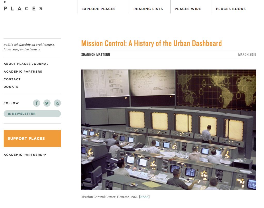 Smart city projects are often technology focused. Smart city control room from Places magazine.